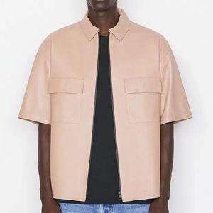 เสื้อหนังสำหรับผู้ชายเสื้อเชิ้ตหนังแท้ติดกระดุมแฟชั่นสำหรับฤดูหนาวเสื้อมีสไตล์ออกแบบได้ตามต้องการ - Product Image 1