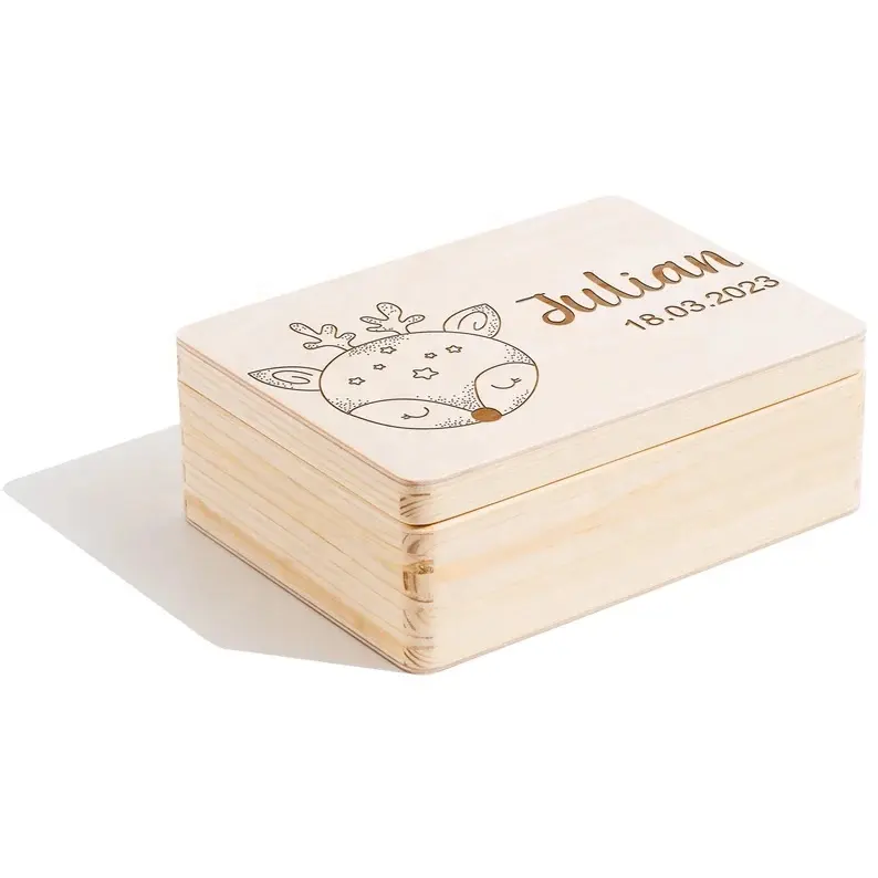 Персонализированная Коробка памяти, изготовленная на заказ деревянная коробка напоминания для красивых младенцев и детей в качестве подарков на день рождения