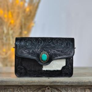 Bolso Bandolera de Cuero Genuino Hecho a Mano para Mujer, Estilo Bohemio con Flecos, Correa Ajustable, Impermeable, para Exteriores - Product Image 1