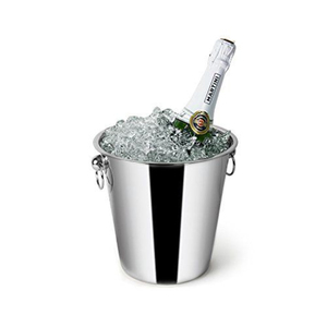 Palin Design Metal Steel Wine Cooler Silver Finished Champagne Ice <b>Bucket</b> With Handle For Bar and Party Ware Beer Chillers - Product Image 1