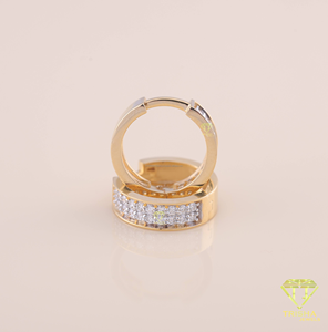 Designer Inspired Pave Hoop Earrings With Cubic Zirconia Stones Luxury Women Jewelry Collection - Product Image 6