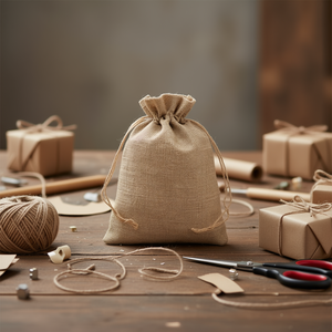 ถุงปอกระเจา 13x18 ซม. แบบมีเชือกผูก สำหรับใส่ของขวัญและงานฝีมือ - Product Image 2