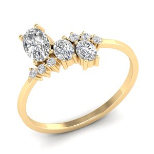 Bague en argent sterling 925 avec grappe de moissanite, design original REYES, luxe, or jaune 14 carats, bijoux fins pour femmes, fiançailles - Product Image 2