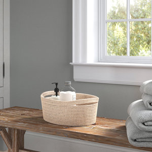 Cesta de ratán tejida a mano natural para almacenamiento decorativo en el hogar o la oficina, producto de herramienta torneada - Product Image 2