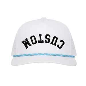 Gorra Snapback Unisex al por Mayor con Visera Plana, Agujeros Cortados con Láser, Cuerda, 5 Paneles, Gorra de Golf con Logotipo Personalizado Bordado, Estructura Invertida - Product Image 1
