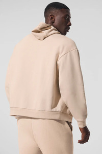Ensemble de survêtement unisexe 2 pièces surdimensionné avec logo personnalisé, fermeture éclair intégrale, en coton mélangé épais, style streetwear, pour homme, avec sweat à capuche zippé – Meilleures ventes - Product Image 2