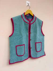 Suzani <b>Velvet</b> Short Vest Boho Summer <b>Jacket</b> Indian Vintage Hippie Chic Breathable Floral Pattern Gift for Her - Product Image 1
