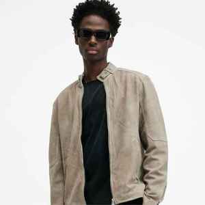 Blouson en daim premium pour homme, coupe ajustée, col montant, style motard décontracté, léger, zippé, manteau bomber, vêtement d'extérieur masculin 2026 - Product Image 6
