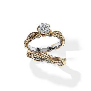 Anillo de compromiso de oro de 14k para mujer, chapado en oro, con diamante de corte brillante redondo, color D, piedra cultivada en laboratorio, certificado IGI, estilo clásico - Product Image 3