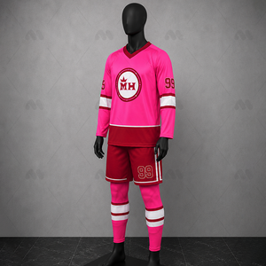 Ensemble de maillots de hockey sur glace personnalisés en gros – Maillot de hockey brodé et en twill, uniforme en polyester sublimé à séchage rapide - Product Image 2