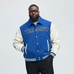 Veste universitaire unisexe personnalisée en laine à col montant, légère et de haute qualité, style décontracté, avec logo personnalisé, vierge - Product Image 2