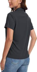 Camisetas polo de golf para mujer 100% algodón, camisetas polo personalizadas para mujer con cuello polo, camiseta polo de algodón y spandex para mujer, camisetas polo al por mayor. - Product Image 3