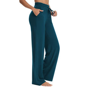 Pantalon de survêtement évasé 2026 à prix abordable, de haute qualité, avec cordon de serrage à la taille, couleur unie, pour femme - Product Image 4