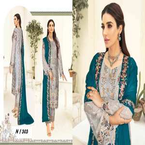 Colección Ramsha Vestidos de gasa de lujo de 3 piezas Ropa India pakistaní para fiestas de boda y festivales Venta de Eid en - Product Image 1