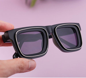 Lmamba 98204 Punk Square Sunglasses Men 2024 Luxury Brand Designer Retro Rectangle <b>Sun</b> Glasses Women Thick Frame Custom <b>Shades</b> - Product Image 6