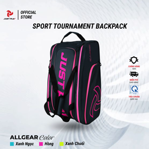Sac à dos de pickleball Just Play All, grand format, 6 compartiments, rangement pour raquettes et chaussures, fermeture éclair en PVC imperméable, sac de voyage 36-57L - Product Image 3
