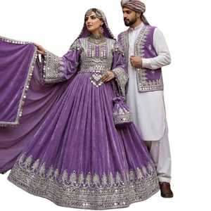 Vestido Afgano Moderno con Bordado de Encaje, Listo para Usar, Venta al por Mayor, Nueva Llegada, Vestido de Novia Línea A, Vestidos de Boda - Product Image 1