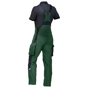 Salopette en coton vert pour homme, couleur unie, poids moyen, style décontracté, pantalon de travail printanier avec poches et genoux renforcés - Product Image 4