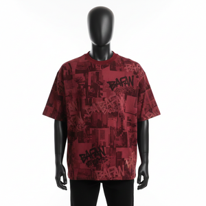 Camiseta de hombre extragrande, corte holgado, algodón, estampado gráfico por sublimación, logotipo personalizado, 100% algodón, camiseta para hombre, corte holgado, estampada - Product Image 1