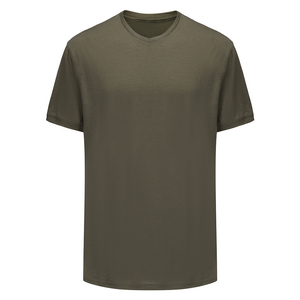 High Quality 100% Cotton Men's Square Collar Anti-shrink T-Shirt with Digital Printing Custom Front Design Summer Loose Fit - Product Image 3