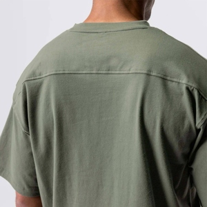 Camiseta de Hombre de Alto Rendimiento con Corte Raglán y Hombros Caídos, Colores Personalizables, Mezcla de Poliéster/Algodón, Tejido Ecológico de Secado Rápido y Corte Holgado - Product Image 4