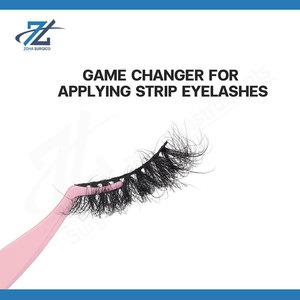 Light Pink Eyelash Applicator Tweezers Quality Stainless Steel False Lash Applicator Precision <b>Makeup</b> <b>Tool</b> for Eyelash Extension - Product Image 6