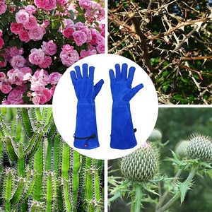 New Design Heavy Duty Garden Blue Gloves Ladies Long Thorn Prof Leather Kids Working Garden Flower Logo Rose Pruning Gloves - Product Image 4