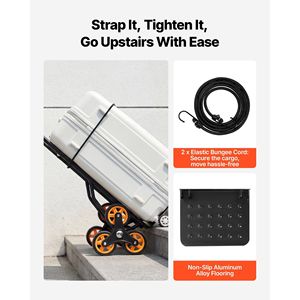 Carrello Pieghevole Robusto con Capacità di Carico di 150 Kg per Salire le Scale, con 6 Ruote, 2 Carrelli per la Spesa e Manico Telescopico - Product Image 5