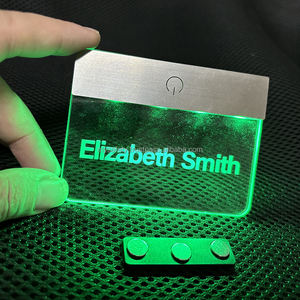 Etiquetas de Nombre Magnéticas LED Personalizadas, Acero Inoxidable, PVC, Impresión Digital UV Inteligente, Película Transparente 3D Laminada, Etiquetas Personales MSF002 - Product Image 2