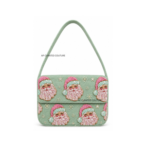 Sac à bandoulière en toile brodée Grinch, motif rayé vert, sac à main tendance pour femme, bandoulière unique, toutes saisons, usage quotidien - Product Image 5