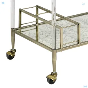 Luxury Handmade Metal Hotel Room Service Trolley with Export Quality Powder Coated Finish Heavy Duty Lockable Wheels Spacious - Product Image 5
