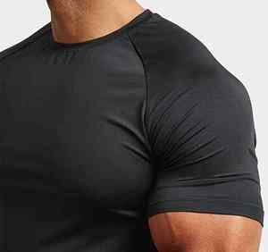 Lightweight Seamless 100% Cotton Fitness Breathable Quick Dry Gym Sport T-Shirt Men's Loose Fit Short Sleeve Sweat <b>Wicking</b> - Product Image 4