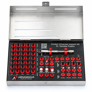 Kit d'implants dentaires manuels universels 50 pièces, clé dynamométrique, forets, trephine, écarteur osseux, foret conique à compression, personnalisé - Product Image 1