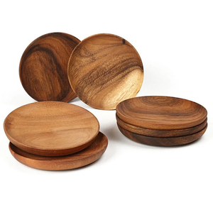 Produits d'articles de cuisine, assiette en bois d'acacia personnalisée, vaisselle, artisanat le plus vendu, assiette en bois, vente chaude - Product Image 2