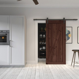 Portes coulissantes en gros du fabricant vietnamien : Portes de grange modernes avec quincaillerie sur rail, en bois de pin, pour intérieur et extérieur, ou en verre. - Product Image 5
