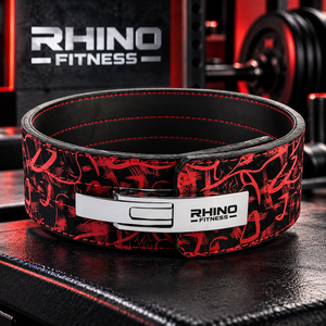 Ceinture de musculation ajustable en cuir Rhino Fitness avec protection professionnelle, rouge et noir, soutien lombaire pour la salle de sport - Product Image 6