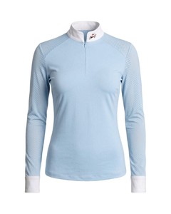 Camiseta de equitación de manga larga de malla para mujer, personalizada, OEM - Product Image 1