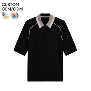 Mens 100% Cotton Solid Casual Short Sleeve OEM ODM Support Front Logo Breathable Knitted for <b>Shirt</b> Customized Color & Design - Product Image 5
