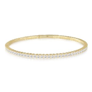 Brazalete de Diamante Cultivado en Laboratorio, Certificado por IGI, Chapado en Oro de 14K y Rodio, Corte Brillante Flexible, Joyería Minimalista de Lujo para Bodas y Fiestas - Product Image 2