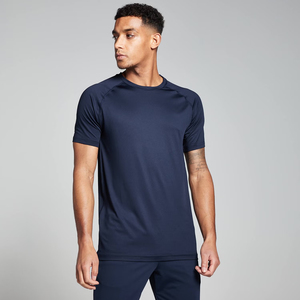 T-shirt de sport pour homme à manches raglan 100% polyester, logo personnalisé, séchage rapide, respirant, vêtements de sport, entraînement, course à pied, fitness - Product Image 1