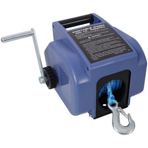 Treuil électrique 12V 3500lbs avec câble synthétique réversible pour bateaux jusqu'à 5000 lbs, comprend une poulie supplémentaire, un crochet et des fonctions de puissance - Product Image 1