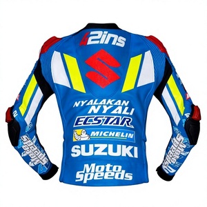 Joan Mir MotoCP <b>Racing</b> <b>Jacket</b> Zuzuki Custom Motorsport Vintage Style Cowhide Kangaroo Leather <b>Jacket</b>/Chaqueta - Product Image 2