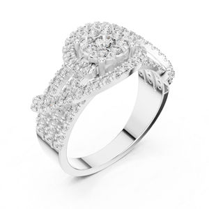 Anillo de Compromiso de Oro Amarillo de 14K con Diamante Cultivado en Laboratorio, Redondo, para Mujer |   Diamante Cultivado Nuevo - Product Image 4