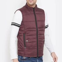 Gilet matelassé pour homme, sans manches, en duvet alternatif, fermeture éclair, veste d'hiver décontractée, style urbain, col montant, logo frontal