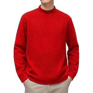 Pull à col roulé noir pour homme, tricoté, coupe classique, couleur unie, vêtement d'automne décontracté - Product Image 3