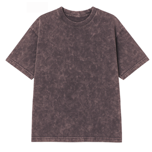 Olive Green Oversized Cotton T-Shirt Men's Casual Short Sleeve Plain O-Neck <b>Knitted</b> Regular Length <b>Tie</b>-Dye Style - Product Image 4