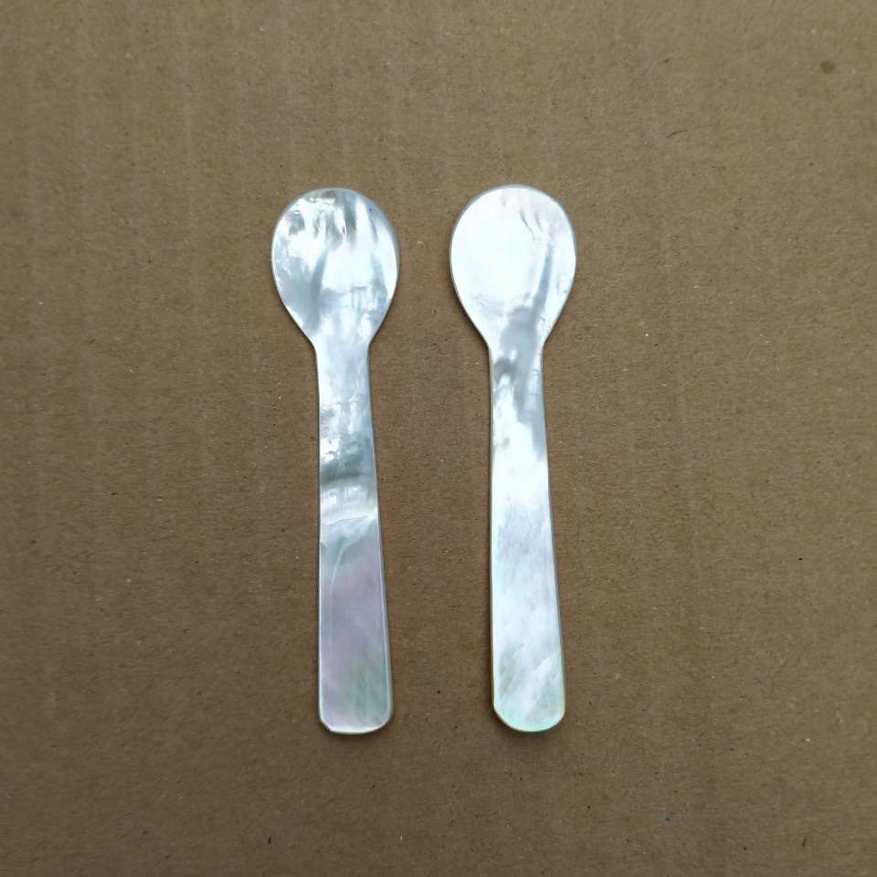 Mother Pearl Seashell Spoons-Eco-Friendly High Fashion Modern Luxury Durable Non-Toxic Giveaways for Cafes Coffee Shops-Gold · image 1