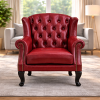 Fauteuil en cuir avec un design élégant et un cadre renforcé pour la chambre à coucher, l'angle du salon et la zone de séjour