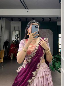 ชุดเดรส TENNYC ผ้าสลับลาย Kota Zari งานทอแบบ Paithani ความยาวระดับข้อเท้า สำหรับงานปาร์ตี้และงานแต่งงาน ผ้าชอลี ยืดหยุ่นได้ กลับด้านได้ แห้งเร็ว ป้องกันแสงแดด - Product Image 5