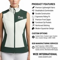 WIZE INTERNATIONAL Gilet d'équitation unisexe sans manches coupe-vent, couleur unie, style pull, taille haute, longueur intégrale, respirant